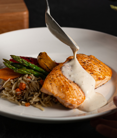 Sustainable Blue Salmon dish served at Halifax Convention Centre