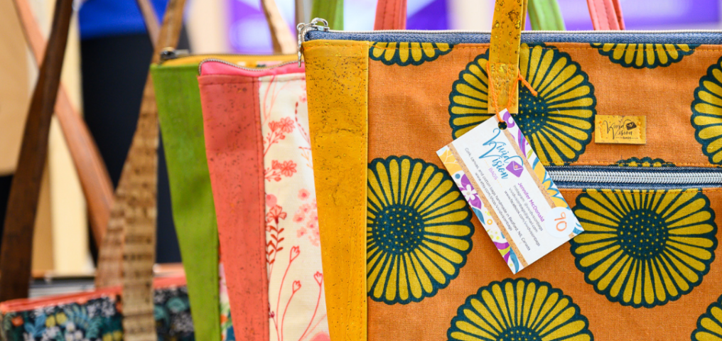 Local handbags at the Pop-up market