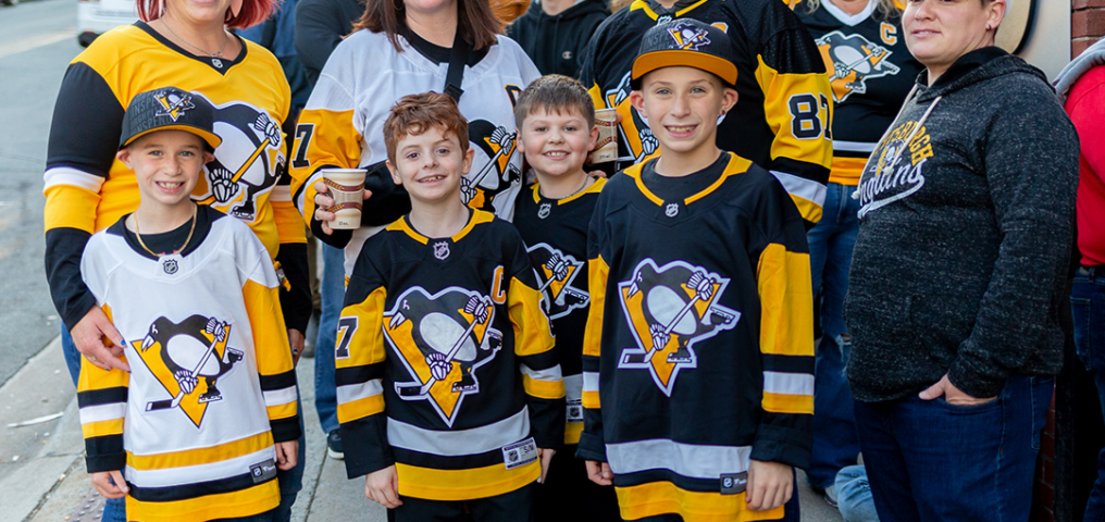 Pittsburg fans gather outside the Scotiabank Centre