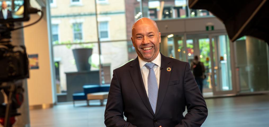 Mayor Andy Fillmore smiles at the camera