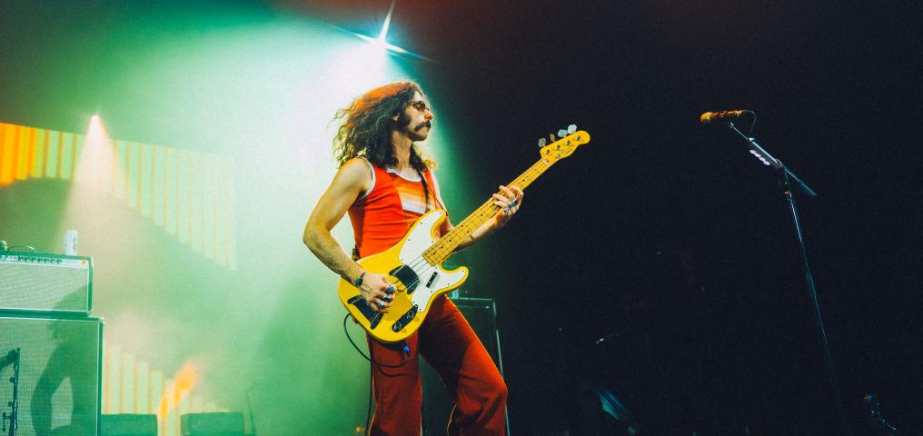 Ryan Gullen playing bass (photo by Mat Dunlap)